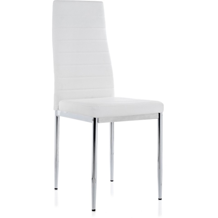 Стул на металлокаркасе DC2-001 металл/экокожа, хром/белый 41x45x96 см - Фото 1