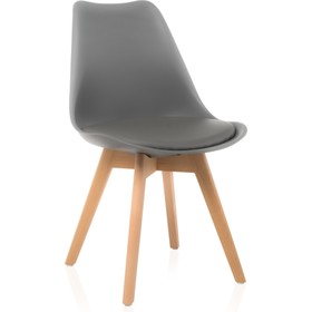 Пластиковый стул Bonuss массив бука/экокожа/пластик, натуральный/серый 49x57x82 см