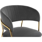 Стул на металлокаркасе Kamelia металл/велюр, золотой/серый 57x55x80 см - Фото 3