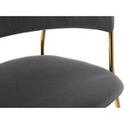 Стул на металлокаркасе Kamelia металл/велюр, золотой/серый 57x55x80 см - Фото 5