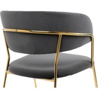 Стул на металлокаркасе Kamelia металл/велюр, золотой/серый 57x55x80 см - Фото 6