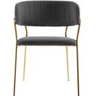 Стул на металлокаркасе Kamelia металл/велюр, золотой/серый 57x55x80 см - Фото 8