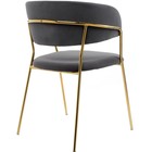 Стул на металлокаркасе Kamelia металл/велюр, золотой/серый 57x55x80 см - Фото 9