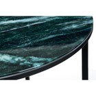 Журнальный стол Волопас металл, малахит/черный 48x48x60 см - фото 121575899