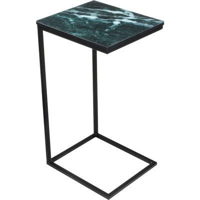 Журнальный стол Геркулес металл, малахит/черный 30x34x62 см