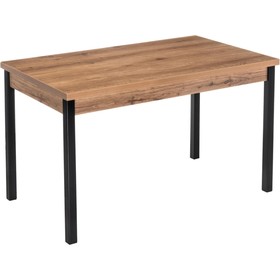 Стол деревянный Оригон металл, дуб горный/черный 70x120x77 см