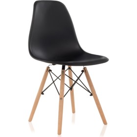 Пластиковый стул Eames PC-015 массив бука/металл/пластик, натуральный/черный 46x49x83 см