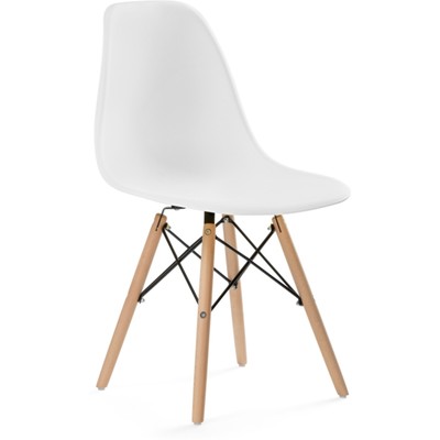 Пластиковый стул Eames PC-015 массив бука/металл/пластик, натуральный/белый 46x49x83 см