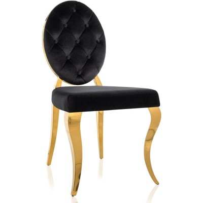 Стул на металлокаркасе Odda металл/ткань, золотой/черный 50,5x65x91 см