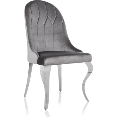 Стул на металлокаркасе Gustav металл/ткань, хром/серый 53x58x95 см