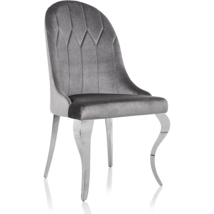 Стул на металлокаркасе Gustav металл/ткань, хром/серый 53x58x95 см - Фото 1