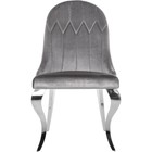 Стул на металлокаркасе Gustav металл/ткань, хром/серый 53x58x95 см - Фото 3