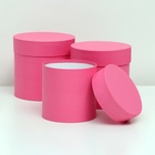 Набор шляпных коробок  3 в 1 "Розовый", 17 x 17 x 16 - 15 x 15 x 14 см - Фото 2