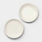 Тарелки Magistro Matt black, 950 мл, 23.5×4 см, набор 2 шт., фарфор, белые, чёрные - Фото 3