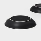 Тарелки Magistro Matt black, 950 мл, 23.5×4 см, набор 2 шт., фарфор, белые, чёрные - Фото 6