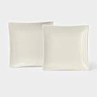 Тарелки Magistro Matt black, 15×2 см, набор 2 шт., квадратные, фарфор, белые, чёрные - Фото 1