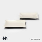 Тарелки Magistro Matt black, 15×2 см, набор 2 шт., квадратные, фарфор, белые, чёрные - Фото 2