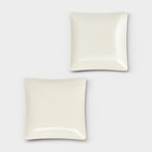 Тарелки Magistro Matt black, 15×2 см, набор 2 шт., квадратные, фарфор, белые, чёрные - Фото 3