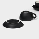 Чайный набор Magistro Matt black, чашка 210 мл, блюдце d=14 см, 2 шт., фарфор, чёрный - Фото 6