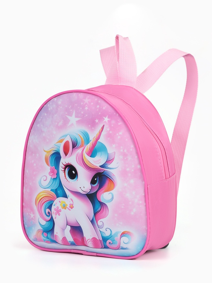 Рюкзак детский «Единорожка», для девочки, на молнии, «Выбражулька», 21×9×23 см, розовый - Фото 1