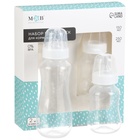 Набор бутылочек для кормления "Basic M&B" 150 и 250 мл, приталенные, цвет белый - фото 321783349