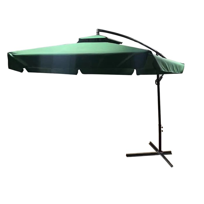 Зонт с двойной крышей, зеленый, диаметр 300 см, высота 230 см