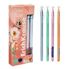 Ручка шариковая ErichKrause Slim Stick "Pastel Bloom", игольчатый узел 0.7 мм, синяя, тонкий дизайн Soft Touch, микс - фото 321783593