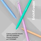 Ручка шариковая ErichKrause Slim Stick "Pastel Bloom", игольчатый узел 0.7 мм, синяя, тонкий дизайн Soft Touch, микс 10657365 - фото 162712