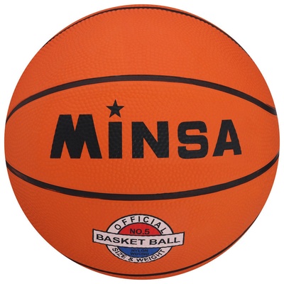 Мяч баскетбольный MINSA Sport, d=22 см, р. 5, клееный, 8 панелей, резина, резиновая камера