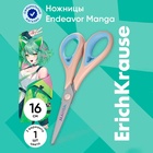 Ножницы ErichKrause Endeavor Manga, 16 см, двойная заточка, антискользящие резиновые вставки, европодвес, МИКС 10657426 - фото 14050434