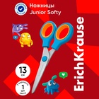 Ножницы детские 13 см ErichKrause Junior Softy Jolly Friends, закругленные концы, удобные ручки, блистер, МИКС (цена за 1 штуку) 10657427 - фото 14050440