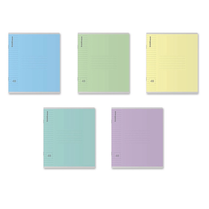 Тетрадь 48 листов в линейку ErichKrause «Классика Visio», обложка мелованный картон, блок офсет, 100% белизна, МИКС - Фото 1