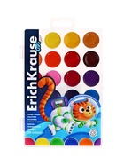 Акварель медовая ErichKrause Jolly Friends, 24 цвета, УФ-фильтр, матовые насыщенные цвета, пластиковая коробка с европодвесом - Фото 5