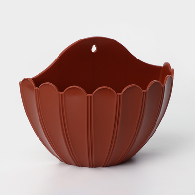 Кашпо для цветов настенное «Хризантема», 1 л, 20×11×15.3 см, цвет терракот