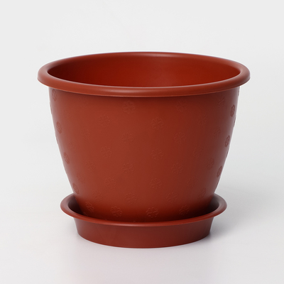 Горшок для цветов с поддоном, 1,2 л, «Цветочек», цвет терракот