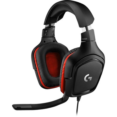 Наушники с микрофоном Logitech G331 черный/красный 2м мониторные оголовье (981-000758)