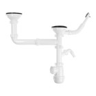 Сифон для мойки "АНИ Пласт", 3 1/2", двойной, с примоугольным переливом, разноуровневый - фото 24640524