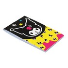 Блокнот А7, 40 листов в клетку на скрепке Kuromi-3, обложка целлюлозный картон, блок офсет - фото 24644984