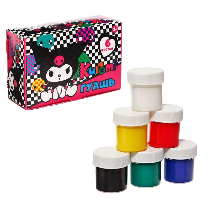 

Гуашь 6 цветов Kuromi, 20 мл