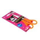 Ножницы детские Kuromi, 130 мм, лезвия из нержавеющей стали, закругленные концы, пластиковые ручки, с линейкой, микс - фото 24655456