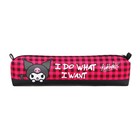 Пенал мягкий, 1 отделение, 210 х 45 х 45 мм, объёмный, Kuromi малиновая клетка, ПЭ 600 ден - фото 24655474