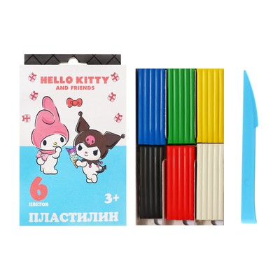 Пластилин 6цв 120г Hello Kitty&friends, стека пластик, карт уп с европодв