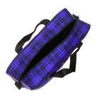 Папка для труда 330 x 220 x 120 мм, с ручками текстиль, Kuromi фиолетовая клетка, полиэстер - фото 24655526