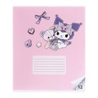 Тетрадь 12 листов в клетку Hello Kitty+Kuromi, обложка картон, в дополнительной ПВХ обложке, блок 60 г/м2, МИКС (комплект 20 шт) - фото 25284212