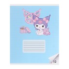 Тетрадь 12 листов в линейку Hello Kitty+Kuromi, обложка картон, в дополнительной ПВХ обложке, блок 60 г/м2, МИКС (комплект 20 шт) - фото 25284218