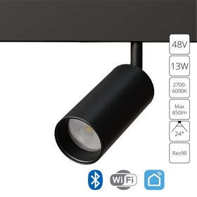 Магнитный трековый светильник Arte Lamp Linea Smart A4691PL-1BK, LED, 13 Вт, 2.3х12.7х23 см, чёрный