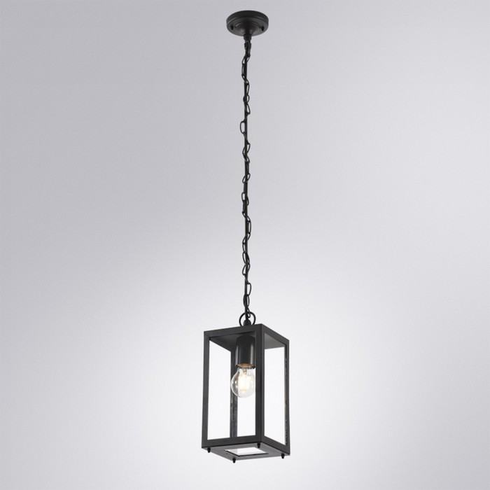 Уличный подвесной светильник Arte Lamp Belfast A4569SO-1BK, E27, 60 Вт, 15х15х33 см, чёрный - Фото 1