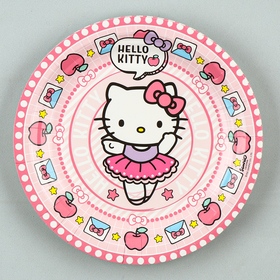 Набор бумажных тарелок, Hello Kitty, d=18 см, набор 6 шт.