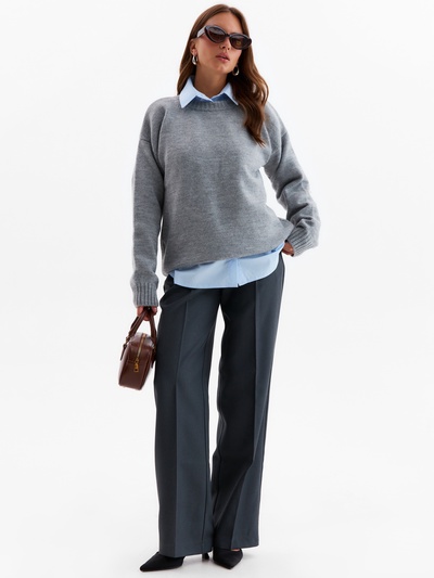 Джемпер женский MINAKU: Knitwear collection, светло-серый, размер 42-44