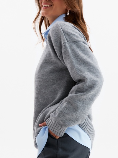 Джемпер женский MINAKU: Knitwear collection, светло-серый, размер 46-48